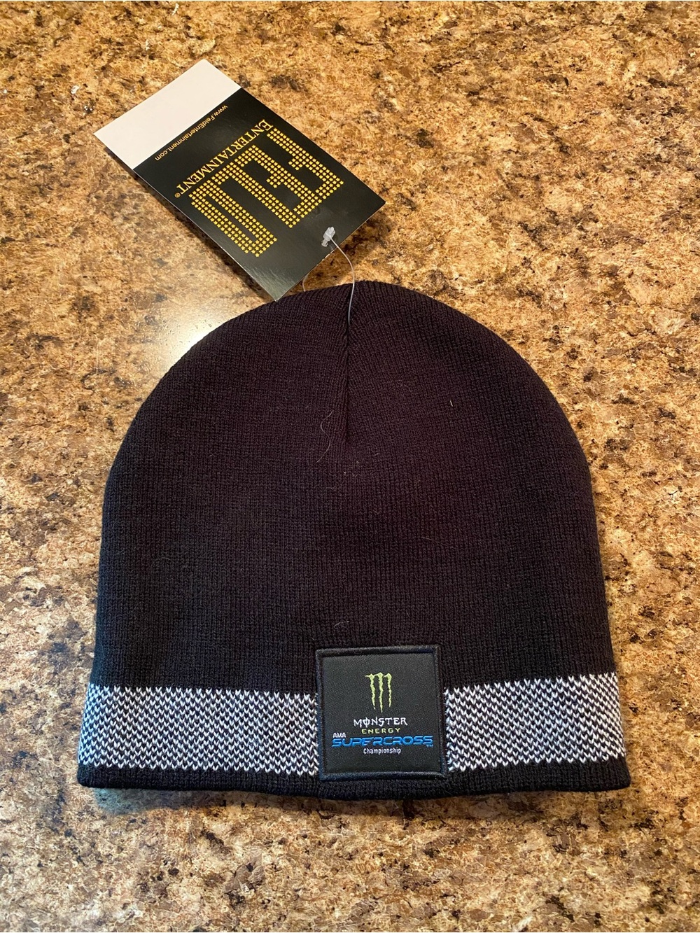 Monster Energy Supercross Black Knit Beanie with Gray Accent Exclusive